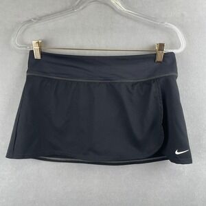 Nike Skirt Black Brief Lined Zip Pocket Stretch Athletic Tennis Running Cute M‎